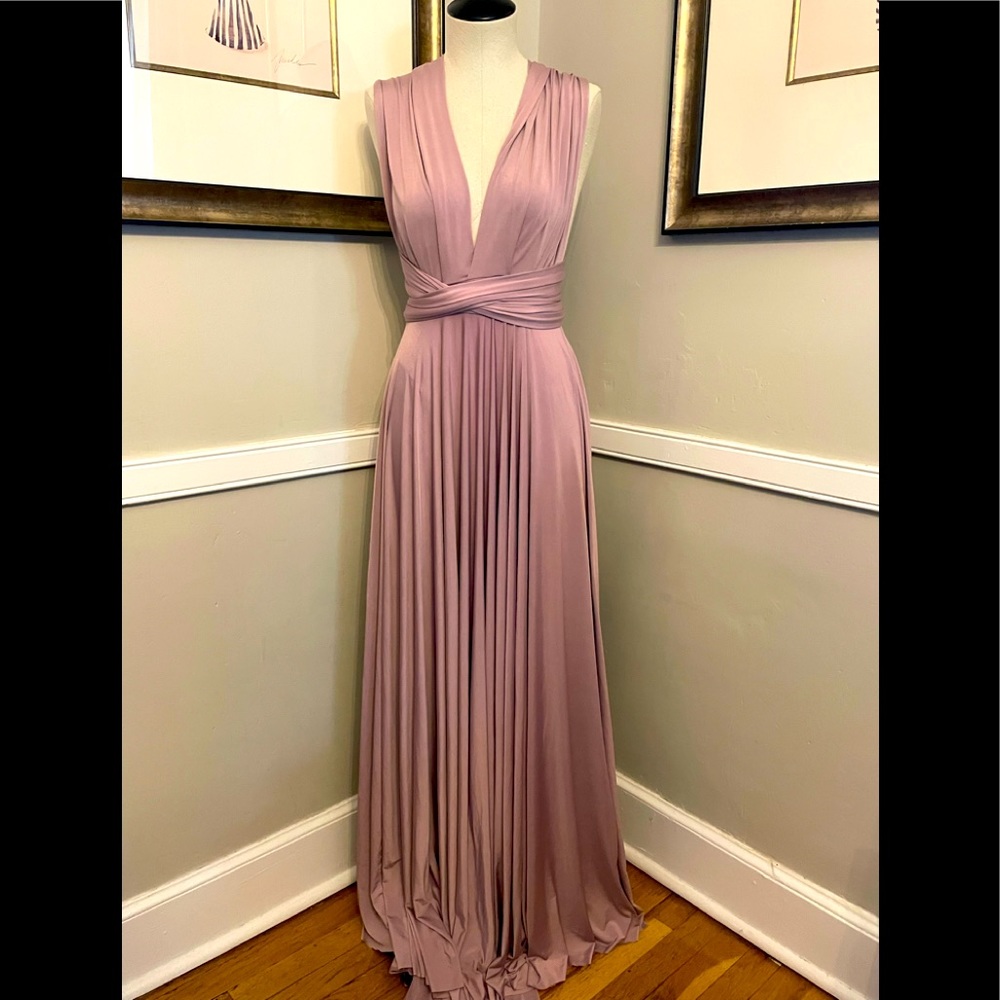 Two Birds lavender mauve multi-way dress